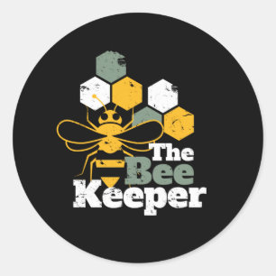 Sticker Rond Gardien des abeilles Amoureux du miel
