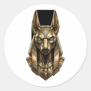 Sticker Rond Gardien doré d'Anubis