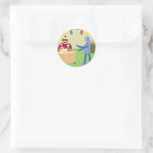 Sticker Rond Gardien Robot Singe Sock (Sac)