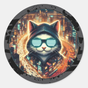 Sticker Rond Gardien urbain de Feline