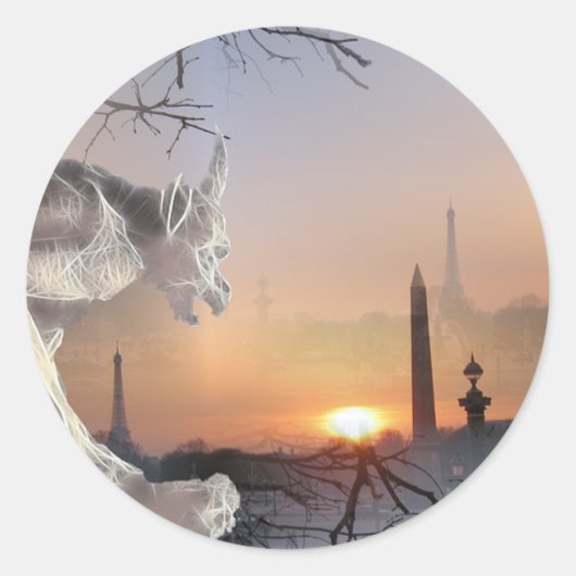 Sticker Rond Gargoyle de Notre-Dame (Devant)