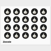 Sticker Rond Garlic Lazy Easy Funny Matching Halloween Costume (Feuille)