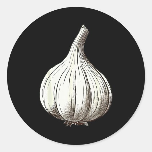 Sticker Rond Garlic Lazy Easy Funny Matching Halloween Costume (Devant)