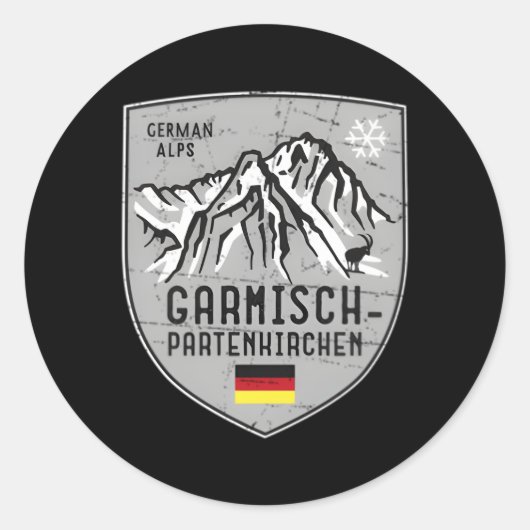 Sticker Rond Garmisch-Penkirchen Ski Bavaria Zugspitze (Devant)