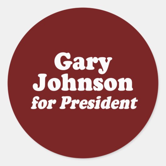 STICKER ROND GARY JOHNSON, PRÉSIDENT (Devant)