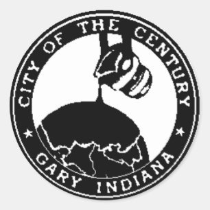 Sticker Rond Gary, Sceau Indiana