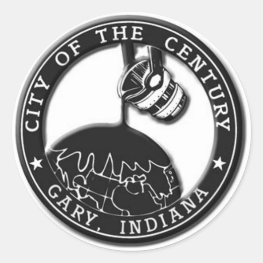Sticker Rond Gary, Sceau Indiana (Devant)