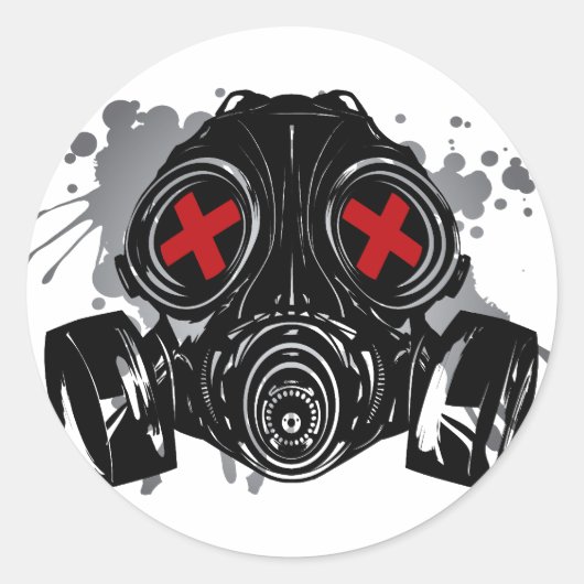 STICKER ROND GAS_MASK_PROTECTION (Devant)