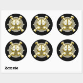 Sticker Rond Gasmasque Art Déco (Feuille)