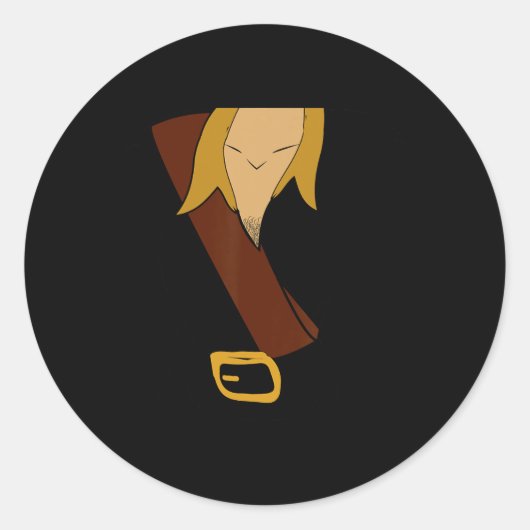 Sticker Rond Gaston Halloween Costume amusant (Devant)