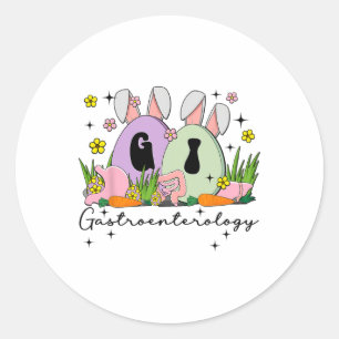Sticker Rond Gastroentérologie Gi Nurse Easter Bunny Endoscopie