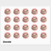 Sticker Rond Gâteau à la crème de fraise (Feuille)
