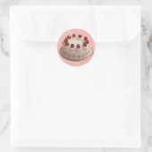 Sticker Rond Gâteau à la crème de fraise (Sac)