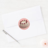 Sticker Rond Gâteau à la crème de fraise (Enveloppe)