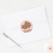 Sticker Rond gâteau au chocolat mords-moi (Enveloppe)