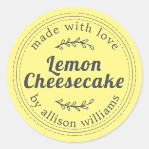 Sticker Rond Gâteau au fromage citron rustique fait maison Jaun