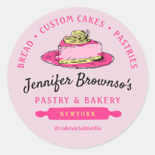 Sticker Rond Gâteau au fromage et au citron de la pâtisserie Pi