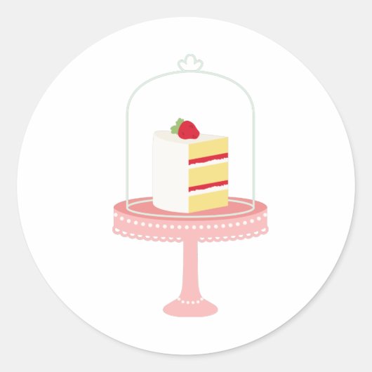 Sticker Rond Gâteau aux fraises (Devant)