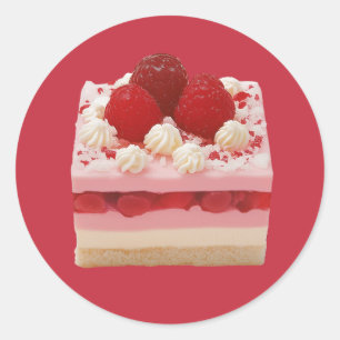 Sticker Rond Gâteau aux framboises