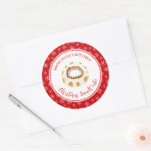 Sticker Rond Gâteau Bundt de Fêtes de Fin d'Année (Enveloppe)
