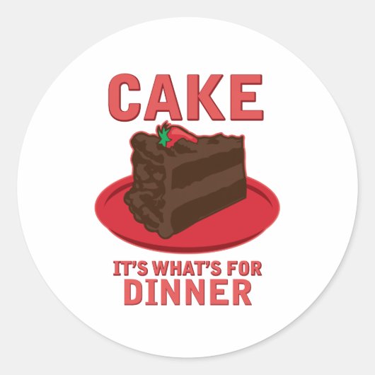 Sticker Rond Gâteau, c'est quoi pour DInner (Devant)