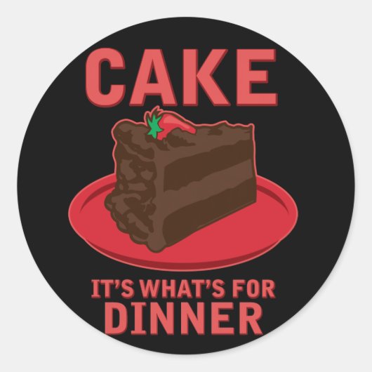 Sticker Rond Gâteau, c'est quoi pour DInner (Devant)