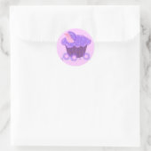 Sticker Rond Gâteau Cupcake Tourbillon Violet (Sac)