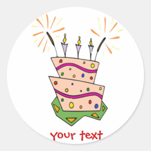 Sticker Rond gâteau d'amusement