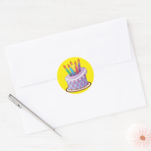 Sticker Rond Gâteau d'anniversaire (Enveloppe)