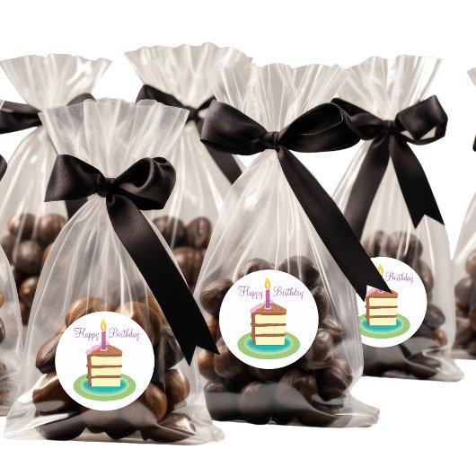 Sticker Rond Gâteau d'anniversaire au chocolat