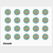 Sticker Rond Gâteau d'anniversaire Boho pour bébé de un an (Feuille)