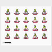 Sticker Rond Gâteau d'anniversaire de 2 ans (Feuille)