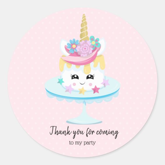 Sticker Rond Gâteau d'anniversaire sucré - choisir la couleur a (Devant)