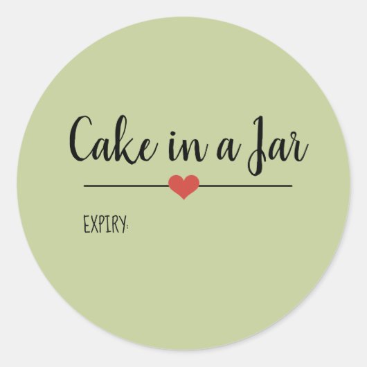Sticker Rond Gâteau dans un Jar vert sauge (Devant)