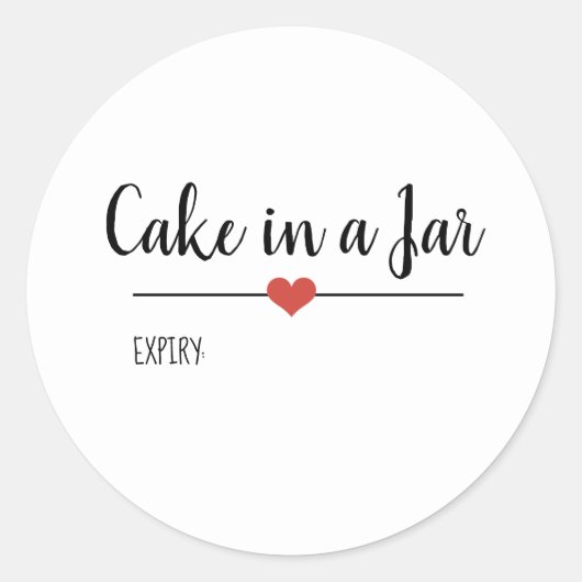 Sticker Rond Gâteau dans un script blanc Jar (Devant)