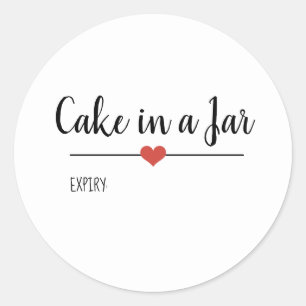Sticker Rond Gâteau dans un script blanc Jar