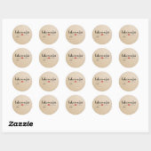 Sticker Rond Gâteau dans un script Jar kraft personnalisé (Feuille)
