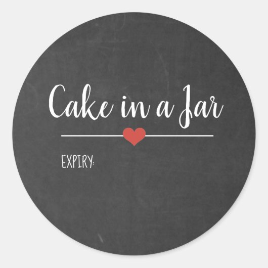 Sticker Rond Gâteau dans un tableau noir Jar personnalisé (Devant)
