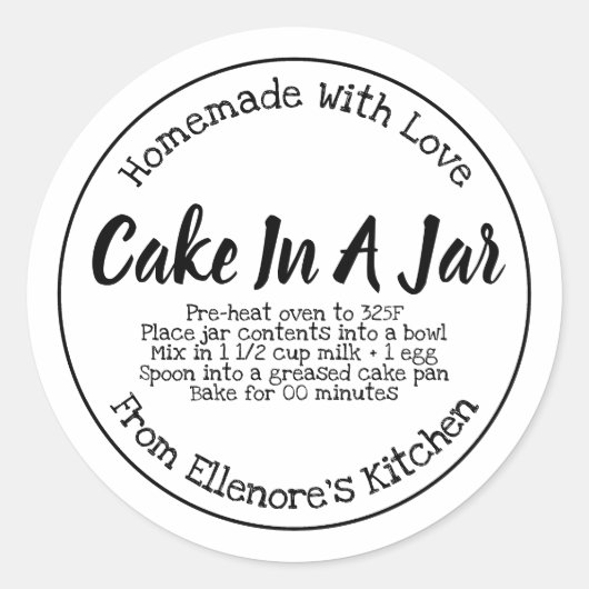 Sticker Rond Gâteau Dans Une Jarre (Devant)