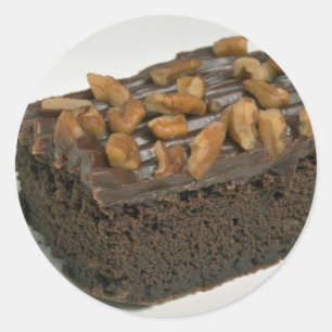 Sticker Rond Gâteau de "brownie" de chocolat pour des amants d