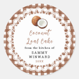 Sticker Rond Gâteau de coco fait maison