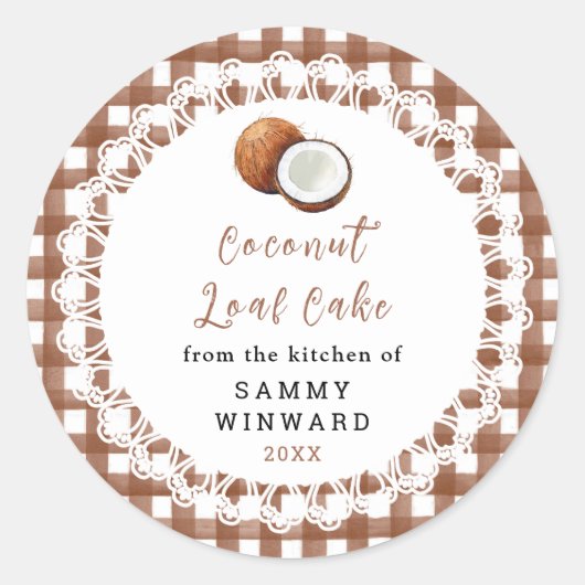 Sticker Rond Gâteau de coco fait maison (Devant)