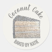 Sticker Rond Gâteau De Couche De Coco Sud Cuit Maison (Devant)