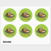 Sticker Rond Gâteau De Fruits Gâteau Aux Fruits (Feuille)