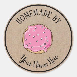 Sticker Rond Gâteau De Gâteau De Donut Fait Maison Par Artisana