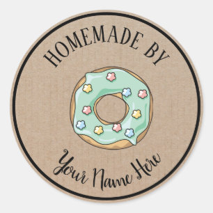 Sticker Rond Gâteau De Gâteau De Donut Fait Maison Par Artisana