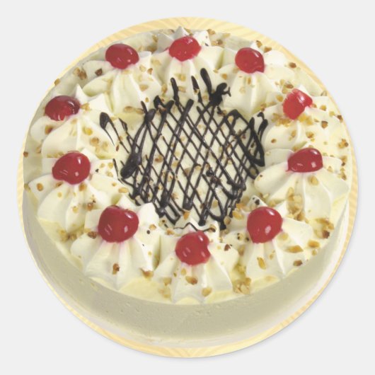 Sticker Rond Gâteau de la Forêt Noire (Devant)