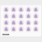 Sticker Rond Gâteau de mariage violet (Feuille)