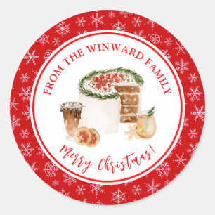 Sticker Rond Gâteau de Noël de Fêtes de fin d'année