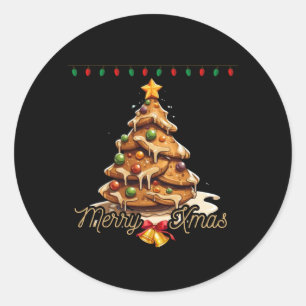 Sticker Rond Gâteau de Noël, joyeux Noël !